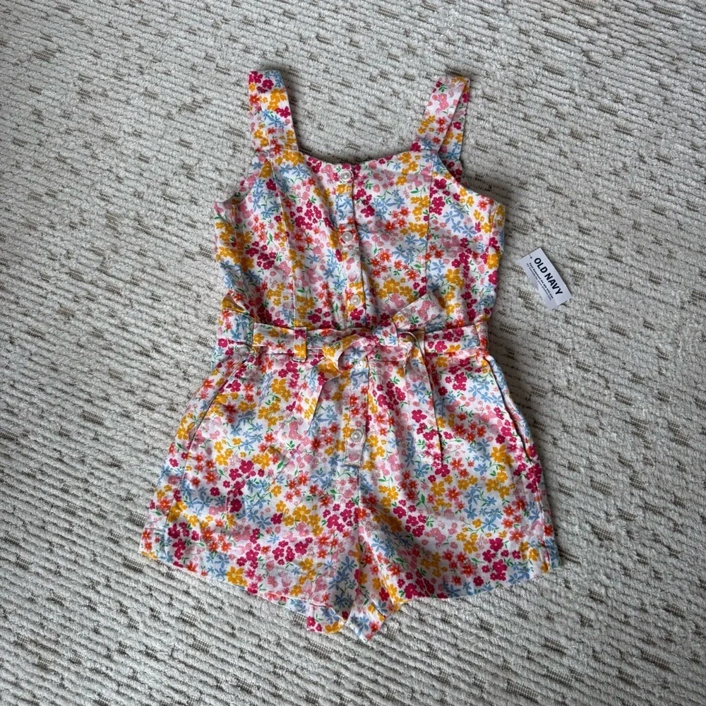 NWT Old Navy Multicolor Girls Floral Kids Romper M (8)